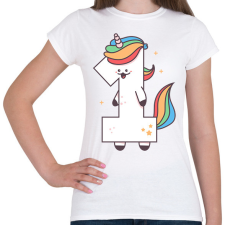 PRINTFASHION 1 éves unikornis - Női póló - Fehér női póló