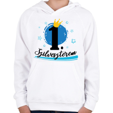 PRINTFASHION 1. szilveszterem - Gyerek kapucnis pulóver - Fehér