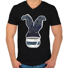 PRINTFASHION 1 vödör kávé - Férfi V-nyakú póló - Fekete