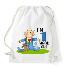 PRINTFASHION "1 year old" for boy - Sportzsák, Tornazsák - Fehér tornazsák