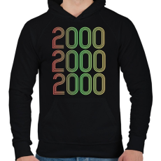 PRINTFASHION 2000 - Férfi kapucnis pulóver - Fekete