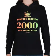 PRINTFASHION 2000 - Női kapucnis pulóver - Fekete női pulóver, kardigán