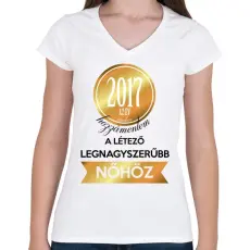 PRINTFASHION 2017 - Női V-nyakú póló - Fehér