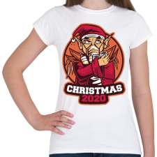 PRINTFASHION 2020 Karácsony mikulás maszkban - Női póló - Fehér női póló