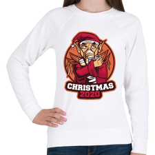 PRINTFASHION 2020 Karácsony mikulás maszkban - Női pulóver - Fehér női pulóver, kardigán