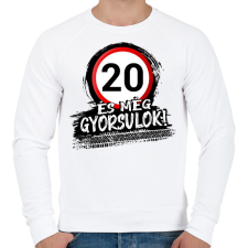 PRINTFASHION 20 és még gyorsulok - Férfi pulóver - Fehér férfi pulóver, kardigán