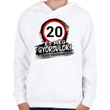 PRINTFASHION 20 és még gyorsulok - Gyerek kapucnis pulóver - Fehér gyerek pulóver, kardigán