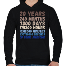 PRINTFASHION 20 years - Férfi kapucnis pulóver - Fekete férfi pulóver, kardigán