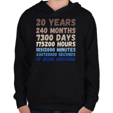 PRINTFASHION 20 years - Gyerek kapucnis pulóver - Fekete gyerek pulóver, kardigán