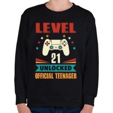 PRINTFASHION 21 éves gamer - Gyerek pulóver - Fekete