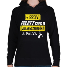 PRINTFASHION 220V Felett | Fehér - Női kapucnis pulóver - Fekete női pulóver, kardigán