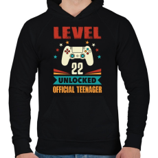 PRINTFASHION 22 éves gamer - Férfi kapucnis pulóver - Fekete