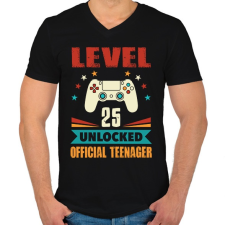 PRINTFASHION 25 éves gamer - Férfi V-nyakú póló - Fekete férfi póló