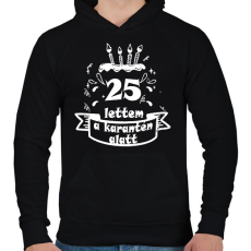 PRINTFASHION 25 lettem - Férfi kapucnis pulóver - Fekete