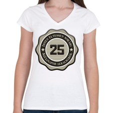 PRINTFASHION 25 - Női V-nyakú póló - Fehér női póló