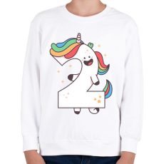 PRINTFASHION 2 éves unikornis - Gyerek pulóver - Fehér