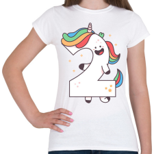 PRINTFASHION 2 éves unikornis - Női póló - Fehér női póló