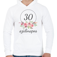 PRINTFASHION 30 éves szülinapos - Férfi kapucnis pulóver - Fehér férfi pulóver, kardigán