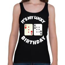 PRINTFASHION 36 POKER SZÜLINAP - Női atléta - Fekete női trikó