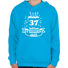 PRINTFASHION 37 lettem - Gyerek kapucnis pulóver - Azúrkék gyerek pulóver, kardigán