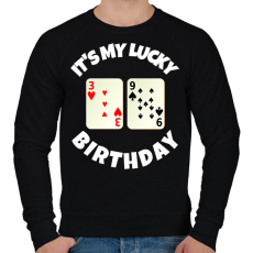 PRINTFASHION 39 POKER SZÜLINAP - Férfi pulóver - Fekete