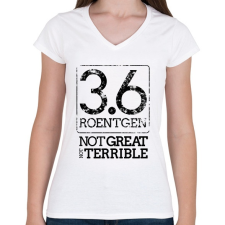 PRINTFASHION 3.6 Roentgen (Black) - Női V-nyakú póló - Fehér női póló