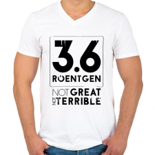 PRINTFASHION 3,6 Roentgen  - Férfi V-nyakú póló - Fehér férfi póló