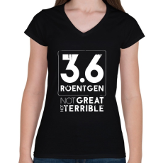 PRINTFASHION 3,6 Roentgen  - Női V-nyakú póló - Fekete