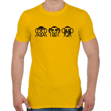 PRINTFASHION 3 bölcs majom hangulatjel - Férfi póló - Sárga férfi póló