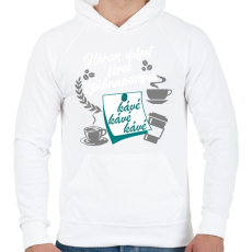 PRINTFASHION 3 dolgot - Férfi kapucnis pulóver - Fehér