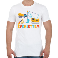 PRINTFASHION 3 ÉVES LETTEM-EGYEDI ÉVSZÁMOS - Férfi póló - Fehér férfi póló