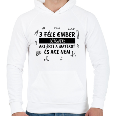 PRINTFASHION 3 féle ember - Férfi kapucnis pulóver - Fehér