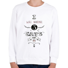 PRINTFASHION 3 macska előtt - Gyerek pulóver - Fehér gyerek pulóver, kardigán