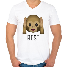 PRINTFASHION 3 majom - best - Férfi V-nyakú póló - Fehér férfi póló