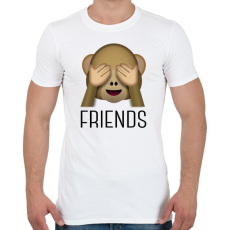 PRINTFASHION 3 majom - friends - Férfi póló - Fehér