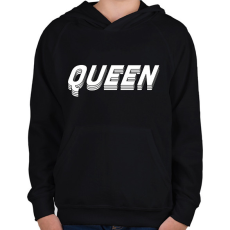 PRINTFASHION 3D queen - Gyerek kapucnis pulóver - Fekete