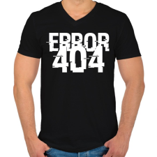 PRINTFASHION 404-es hiba - Férfi V-nyakú póló - Fekete férfi póló