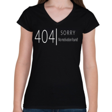 PRINTFASHION 404 not found - Női V-nyakú póló - Fekete