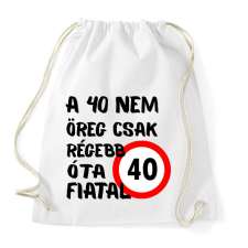 PRINTFASHION 40 éves Fekete minta - Sportzsák, Tornazsák - Fehér tornazsák