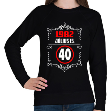 PRINTFASHION 40 szülinap dátummal - Női pulóver - Fekete női pulóver, kardigán