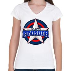 PRINTFASHION 42.2 KM FINISHER 2 - Női V-nyakú póló - Fehér