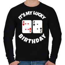 PRINTFASHION 42 POKER SZÜLINAP - Férfi pulóver - Fekete férfi pulóver, kardigán