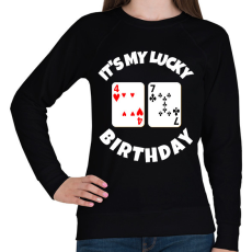 PRINTFASHION 47 POKER SZÜLINAP - Női pulóver - Fekete