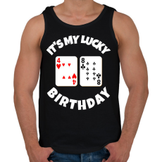 PRINTFASHION 48 POKER SZÜLINAP - Férfi atléta - Fekete