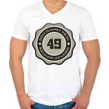 PRINTFASHION 49 - Férfi V-nyakú póló - Fehér férfi póló