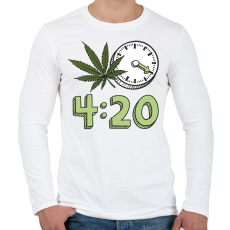 PRINTFASHION 4:20 Cannabis for men - Férfi hosszú ujjú póló - Fehér