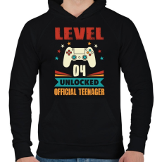 PRINTFASHION 4 éves gamer - Férfi kapucnis pulóver - Fekete