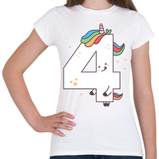 PRINTFASHION 4 éves unikornis - Női póló - Fehér