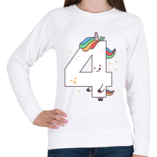 PRINTFASHION 4 éves unikornis - Női pulóver - Fehér