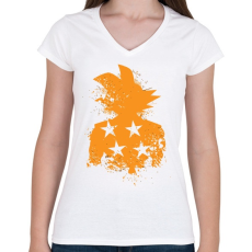 PRINTFASHION 4 Star Hero - Női V-nyakú póló - Fehér